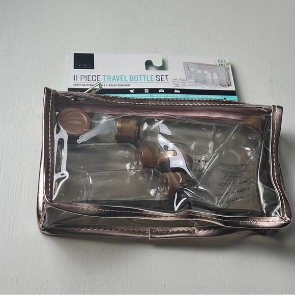 11 Piece Travel Bottle Set With Adhesive Label Accessories New in Package - Picture 1 of 8